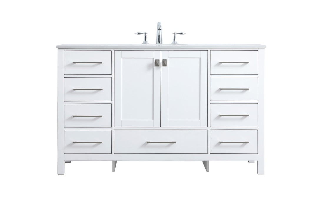 Elegant Lighting VF18854WH SIngle Bathroom Vanity, White