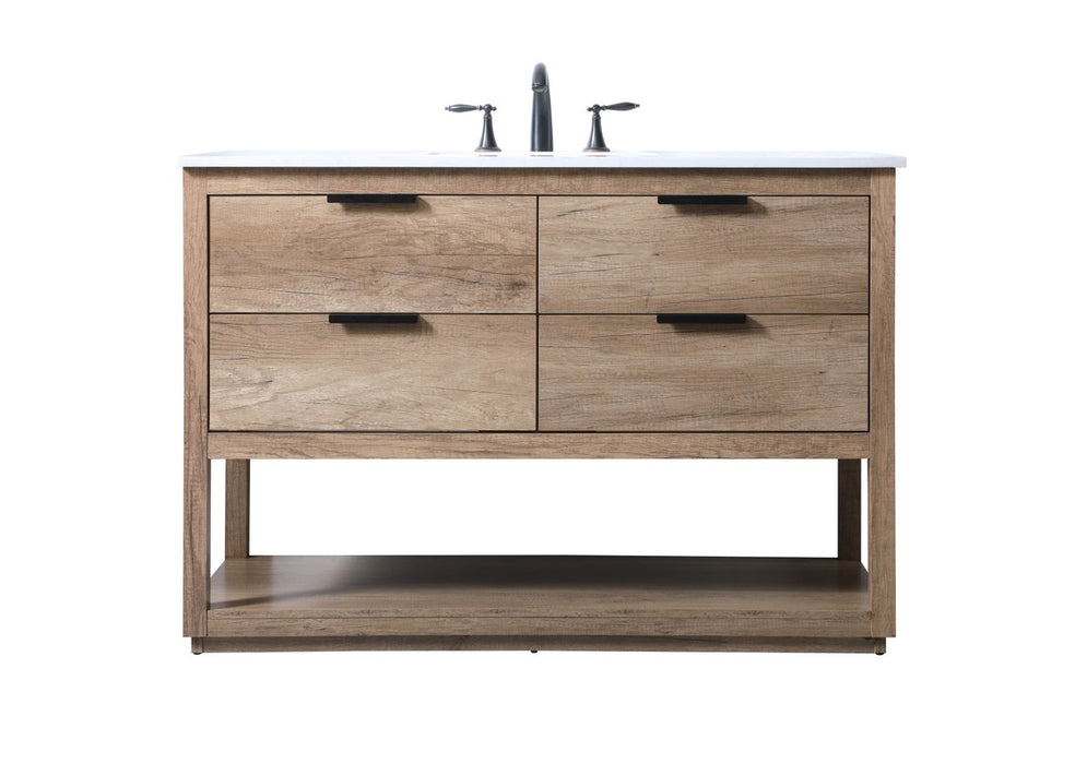 Elegant Lighting VF19248NT SIngle Bathroom Vanity, Natural Oak
