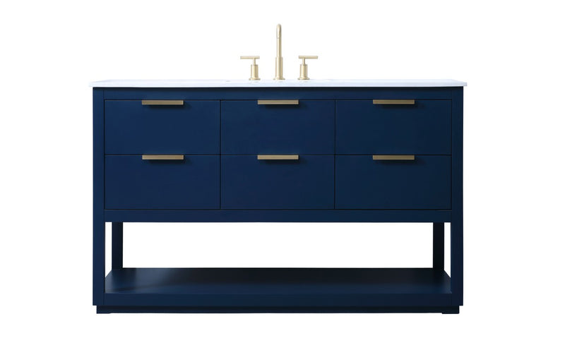 Elegant Lighting VF19254BL SIngle Bathroom Vanity, Blue