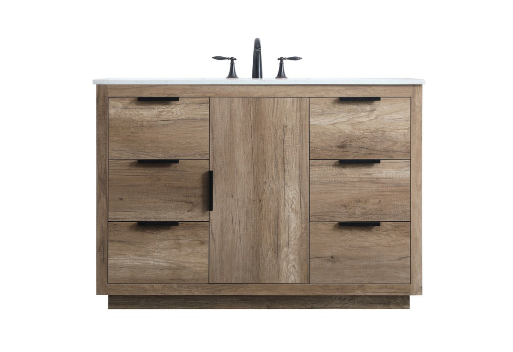 Elegant Lighting VF19448NT SIngle Bathroom Vanity, Natural Oak