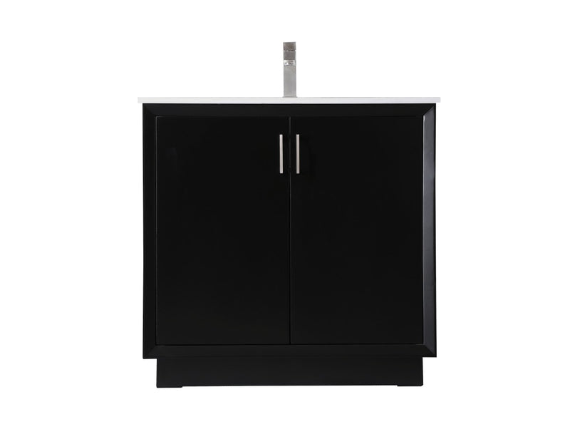 Elegant Lighting VF19636BK SIngle Bathroom Vanity, Black