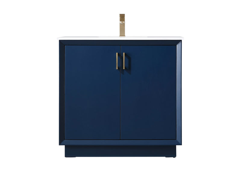 Elegant Lighting VF19636BL SIngle Bathroom Vanity, Blue