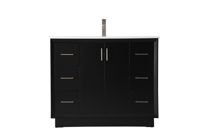 Elegant Lighting VF19642BK SIngle Bathroom Vanity, Black