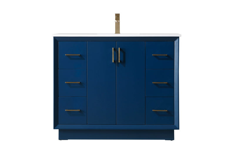 Elegant Lighting VF19642BL SIngle Bathroom Vanity, Blue