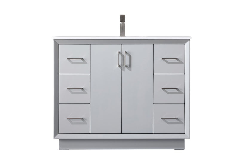 Elegant Lighting VF19642GR SIngle Bathroom Vanity, Grey