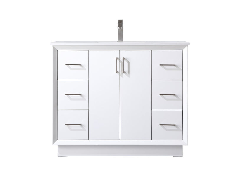 Elegant Lighting VF19642WH SIngle Bathroom Vanity, White