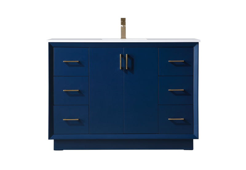 Elegant Lighting VF19648BL SIngle Bathroom Vanity, Blue