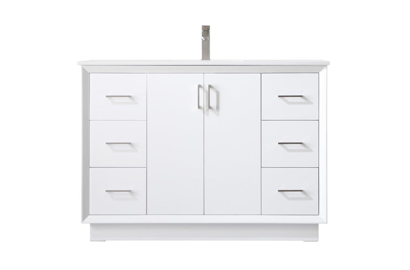 Elegant Lighting VF19648WH SIngle Bathroom Vanity, White