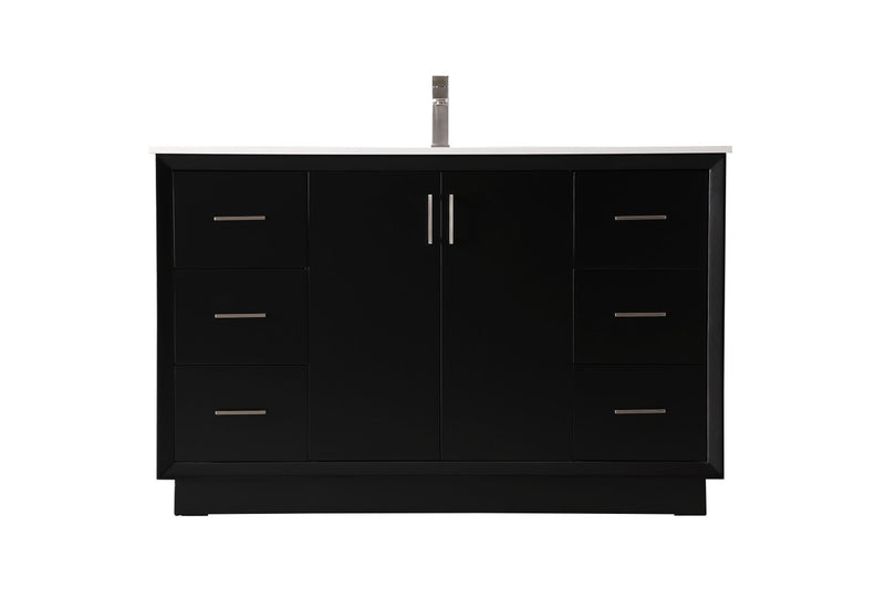 Elegant Lighting VF19654BK SIngle Bathroom Vanity, Black