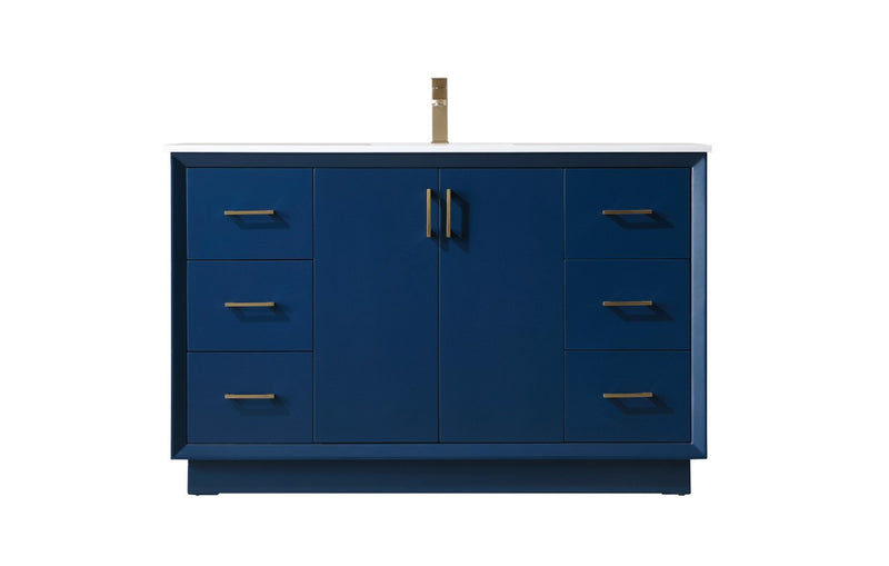 Elegant Lighting VF19654BL SIngle Bathroom Vanity, Blue