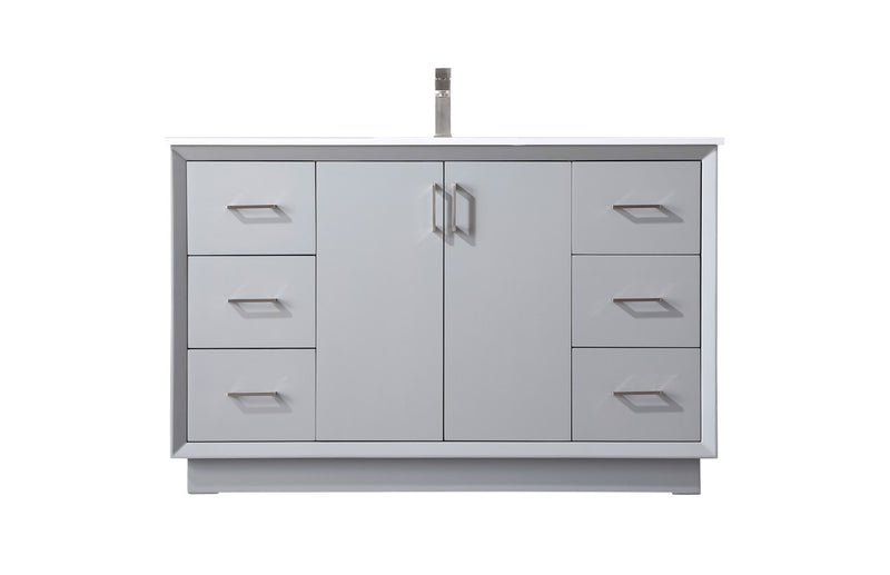 Elegant Lighting VF19654GR SIngle Bathroom Vanity, Grey