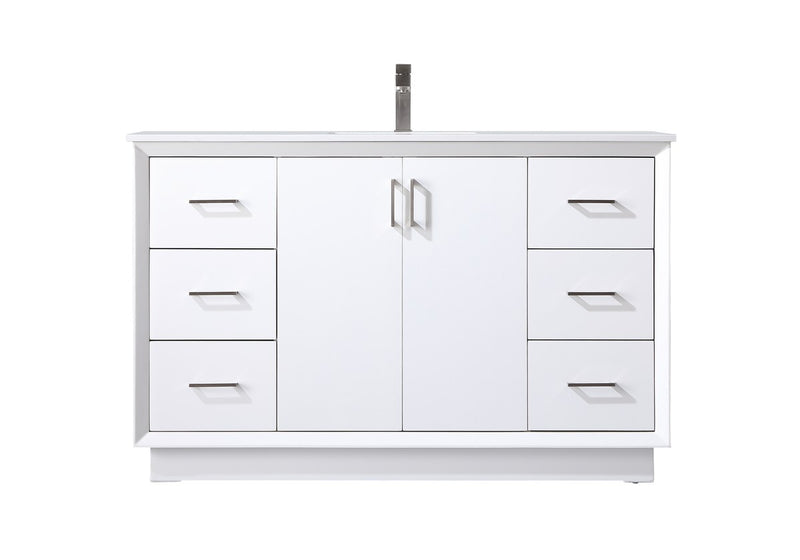 Elegant Lighting VF19654WH SIngle Bathroom Vanity, White