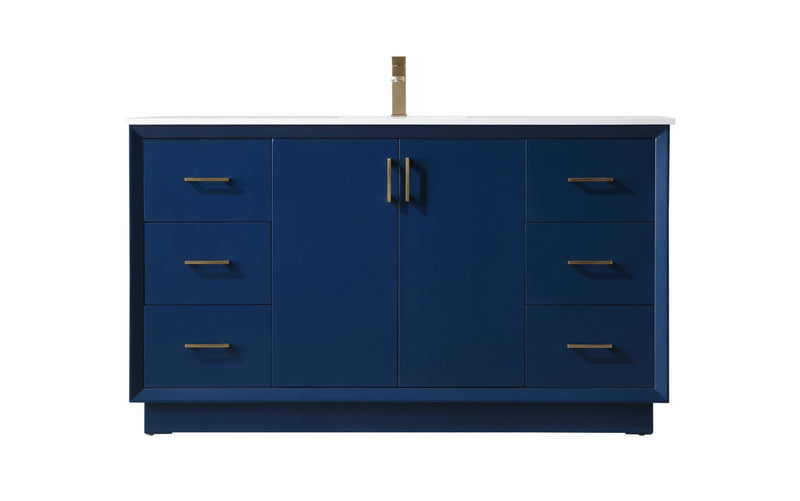 Elegant Lighting VF19660BL SIngle Bathroom Vanity, Blue