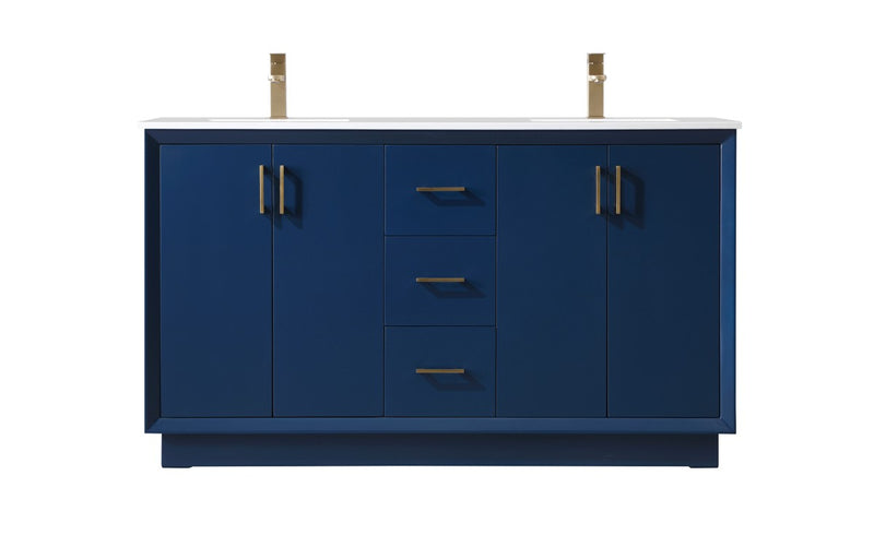 Elegant Lighting VF19660DBL Double Bathroom Vanity, Blue