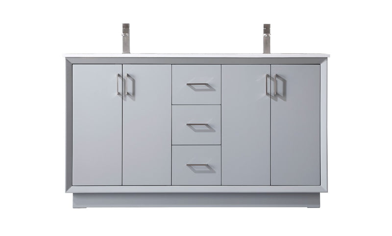 Elegant Lighting VF19660DGR Double Bathroom Vanity, Grey