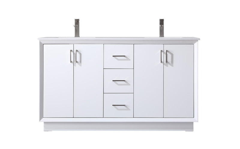 Elegant Lighting VF19660DWH Double Bathroom Vanity, White