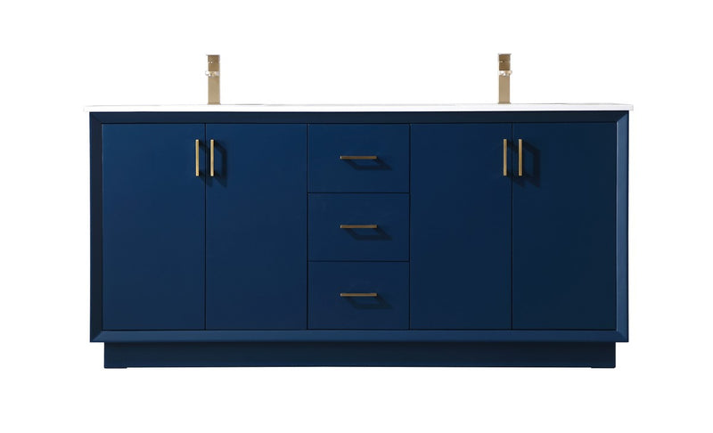 Elegant Lighting VF19672DBL Double Bathroom Vanity, Blue