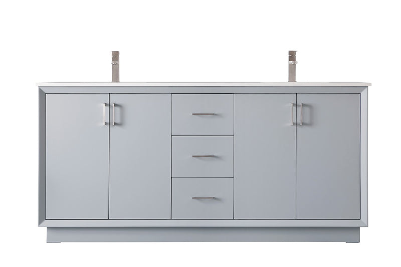 Elegant Lighting VF19672DGR Double Bathroom Vanity, Grey