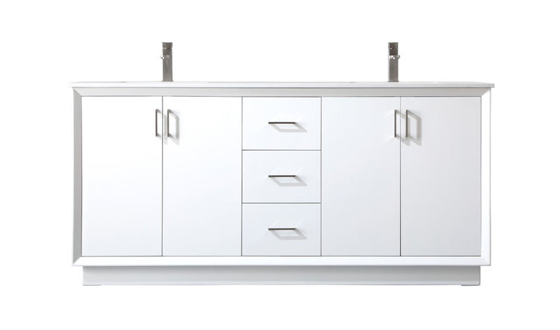 Elegant Lighting VF19672DWH Double Bathroom Vanity, White