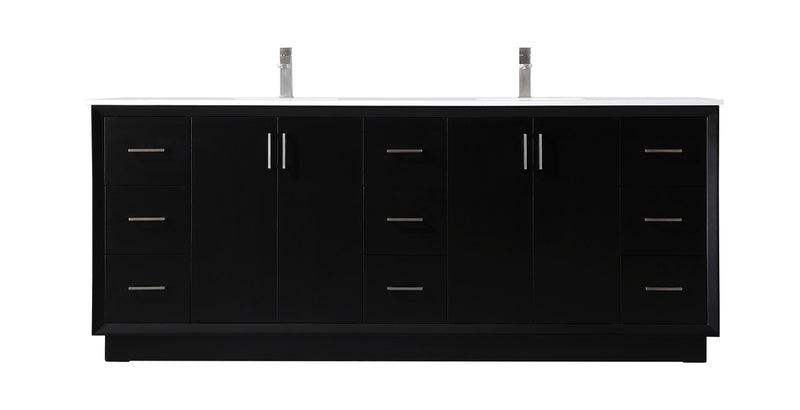 Elegant Lighting VF19684DBK Double Bathroom Vanity, Black