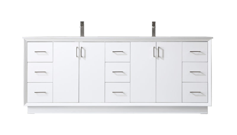 Elegant Lighting VF19684DWH Double Bathroom Vanity, White