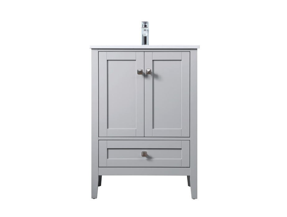 Elegant Lighting VF21124GR SIngle Bathroom Vanity, Grey