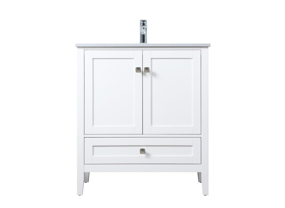 Elegant Lighting VF21130WH SIngle Bathroom Vanity, White