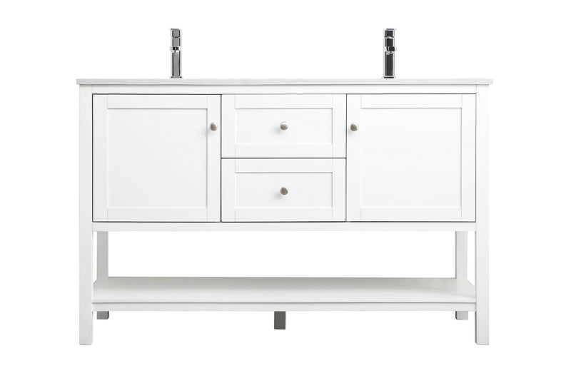 Elegant Lighting VF22254DWH Double Bathroom Vanity, White