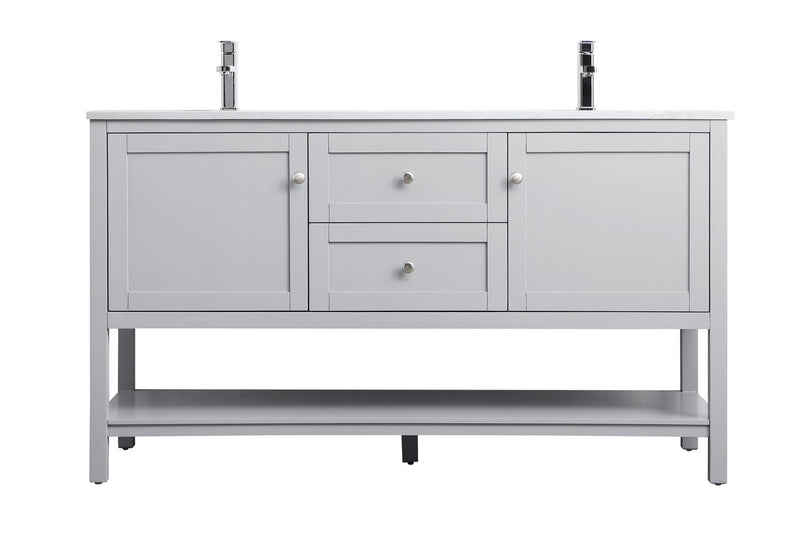 Elegant Lighting VF22260DGR Double Bathroom Vanity, Grey