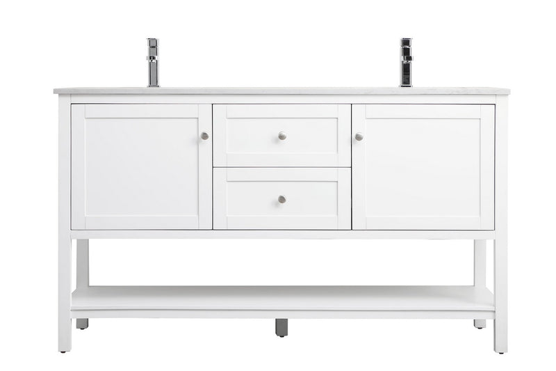 Elegant Lighting VF22260DWH Double Bathroom Vanity, White