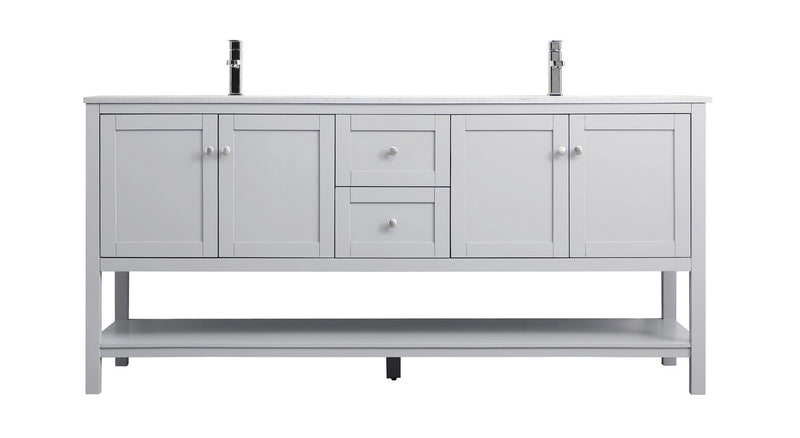Elegant Lighting VF22272DGR Double Bathroom Vanity, Grey