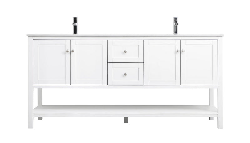 Elegant Lighting VF22272DWH Double Bathroom Vanity, White