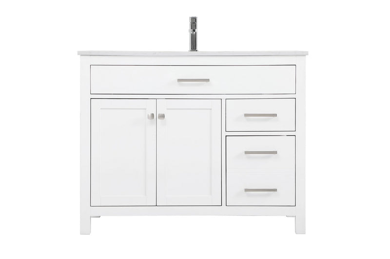 Elegant Lighting VF23342WH SIngle Bathroom Vanity, White