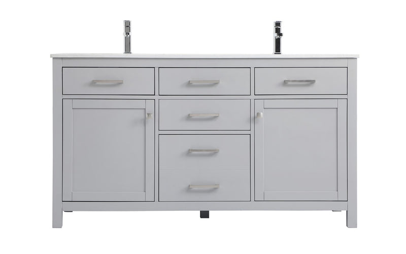 Elegant Lighting VF23360DGR Double Bathroom Vanity, Grey