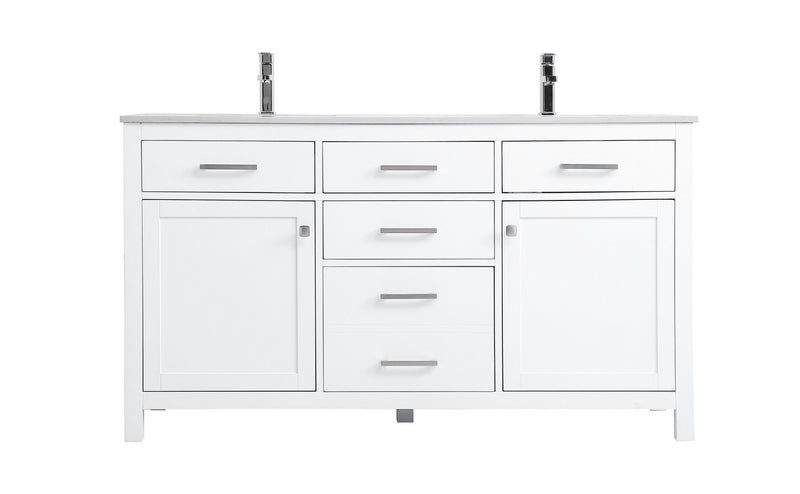 Elegant Lighting VF23360DWH Double Bathroom Vanity, White