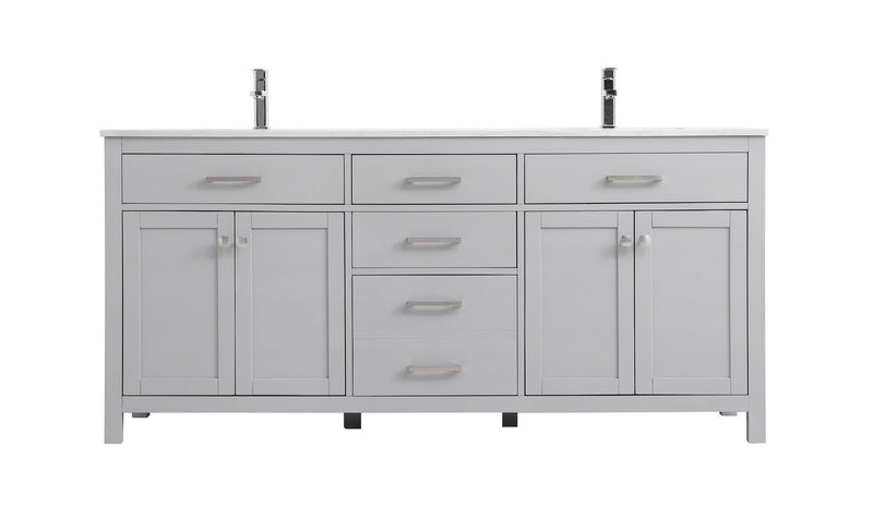 Elegant Lighting VF23372DGR Double Bathroom Vanity, Grey