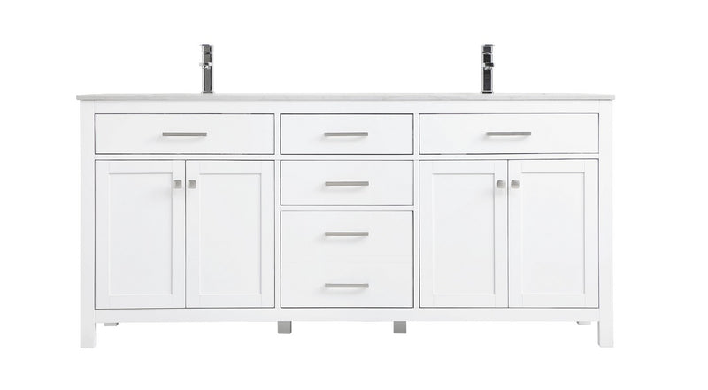 Elegant Lighting VF23372DWH Double Bathroom Vanity, White