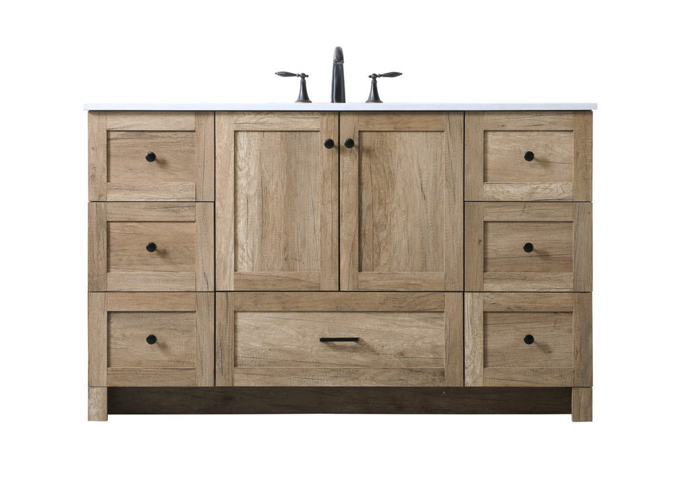 Elegant Lighting VF2854NT SIngle Bathroom Vanity, Natural Oak