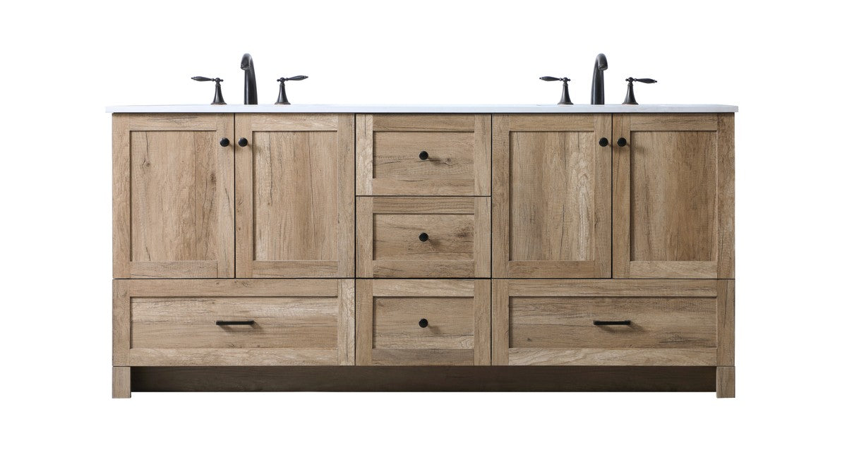 Elegant Lighting VF2872DNT Double Bathroom Vanity, Natural Oak