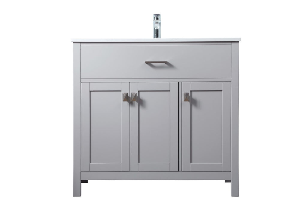 Elegant Lighting VF28836GR SIngle Bathroom Vanity, Grey