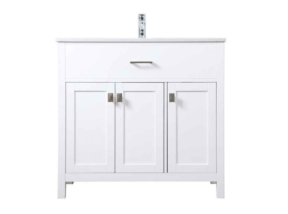 Elegant Lighting VF28836WH SIngle Bathroom Vanity, White