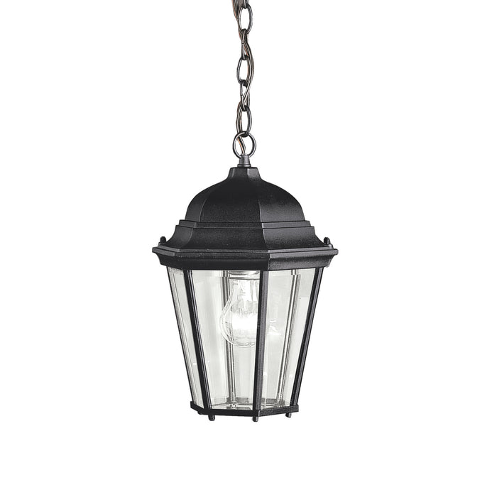 Kichler 9805BK One Light Outdoor Pendant, Black