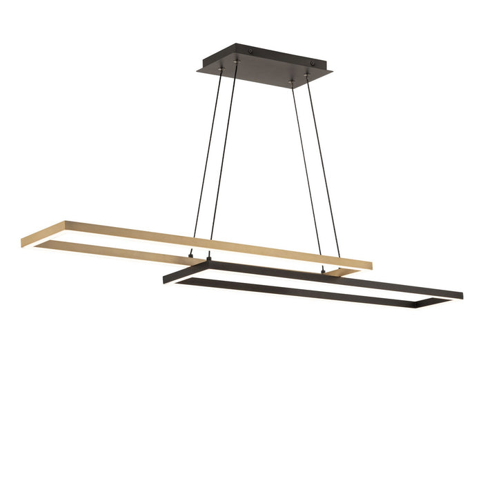 W.A.C. Lighting PD-81442-30-BK/AB LED Linear Pendant, Black/Aged Brass