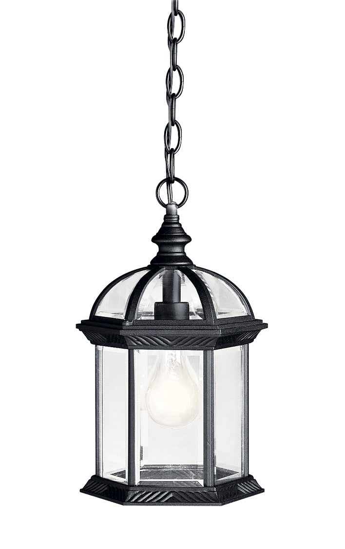 Kichler 9835BK One Light Outdoor Pendant, Black