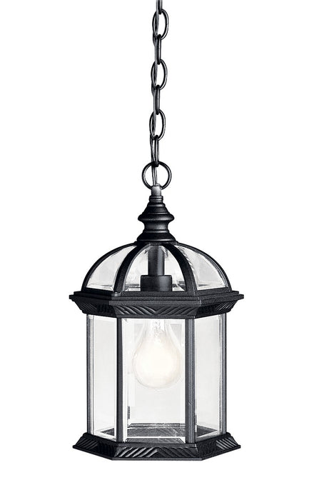Kichler 9835BK One Light Outdoor Pendant, Black