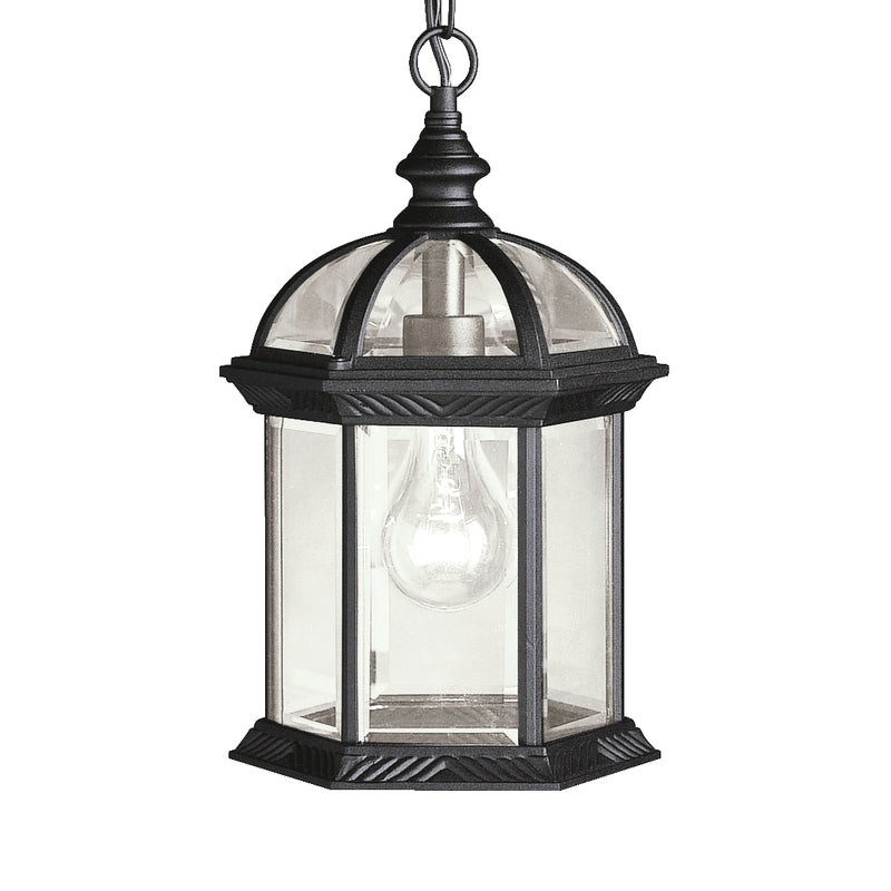 Kichler 9835BK One Light Outdoor Pendant, Black