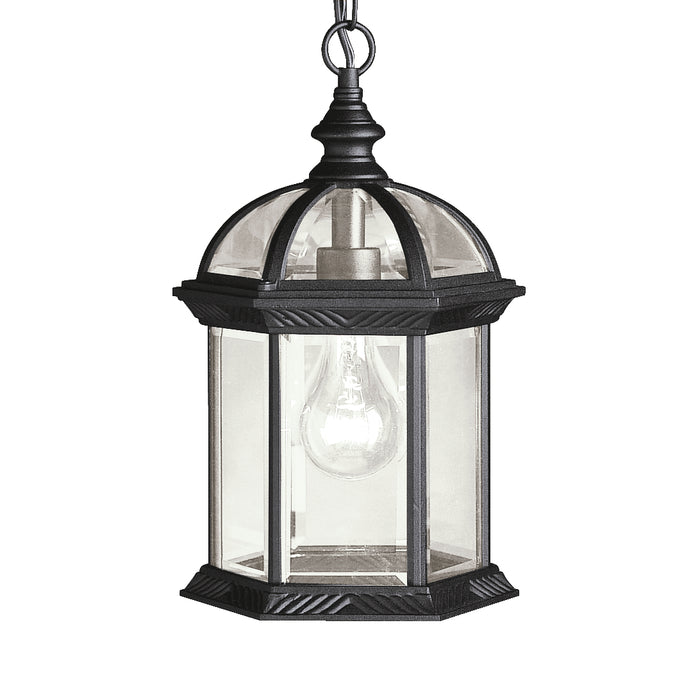 Kichler 9835BK One Light Outdoor Pendant, Black