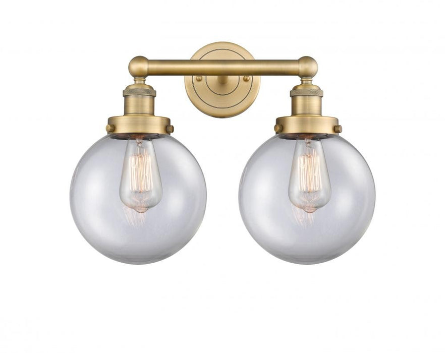 Innovations 616-2W-BB-G202-8 Two Light Bath Vanity, Brushed Brass