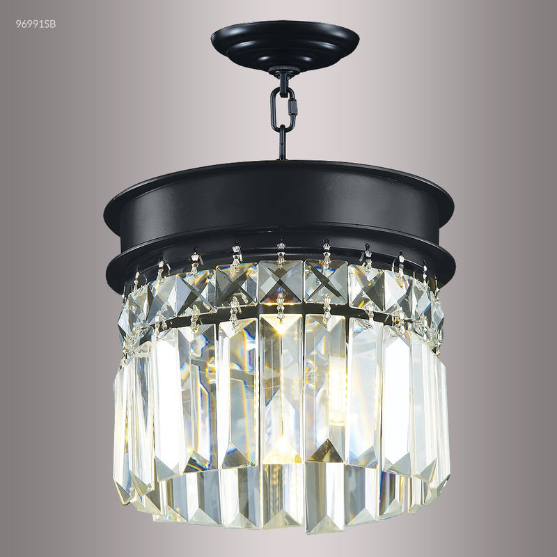 James R. Moder 96991SB22 One Light Pendant, Satin Black