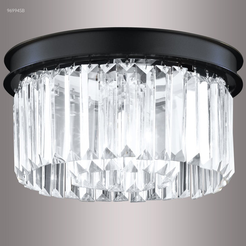 James R. Moder 96994SB22 Two Light Flush Mount, Satin Black